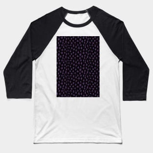 Black and purple Spot Dalmatian Pattern Baseball T-Shirt